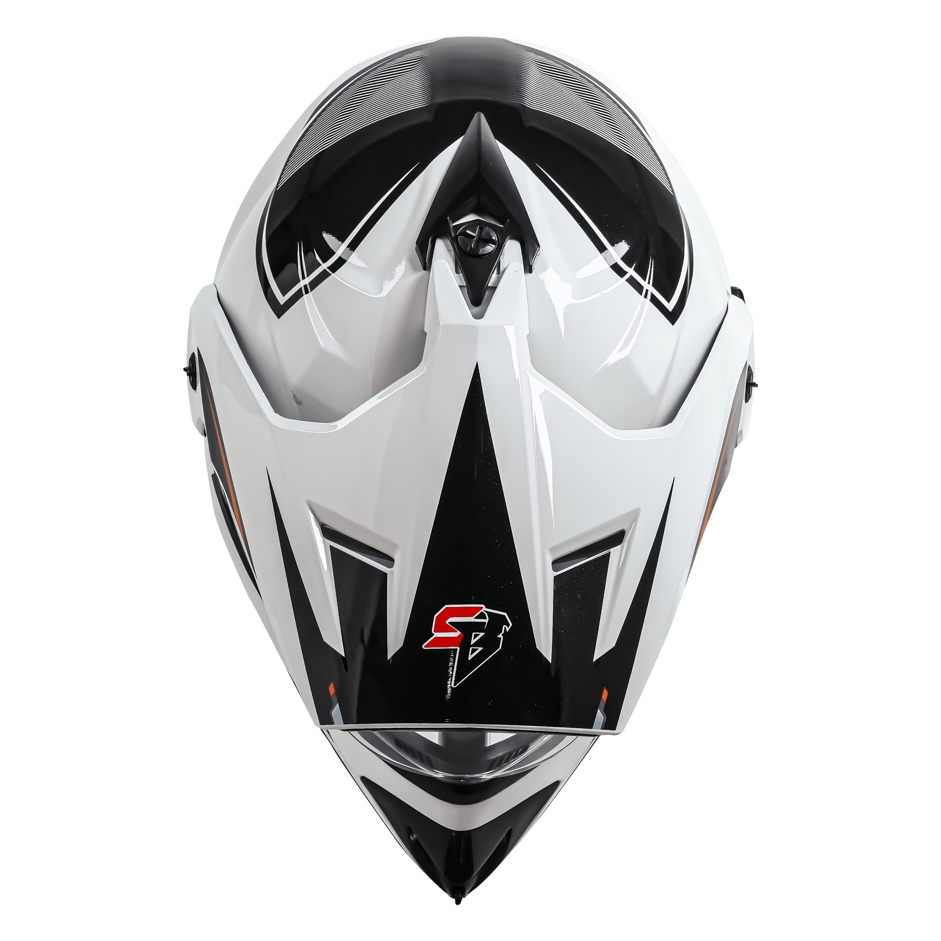 SBH-13 ISS RACER GLOSSY WHITE WITH ORANGE